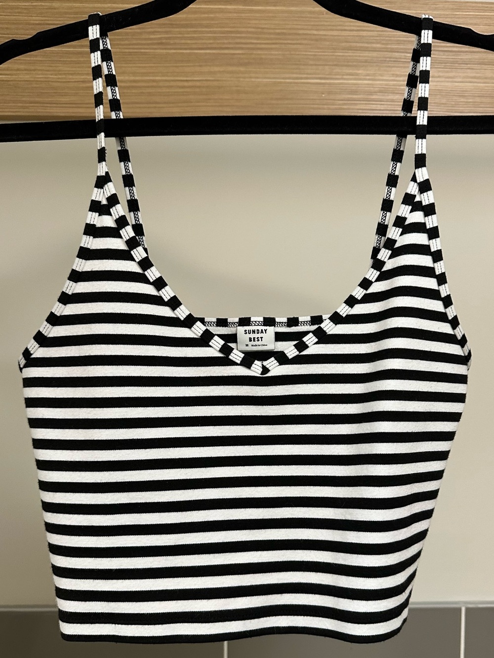Aritzia Sunday Best Striped Cropped Tank Top